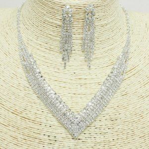 Rhinestone Necklace Set, Wedding & Prom